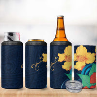 Polynesian Hibiscus Flower Waves Pattern 4 in 1 Can Cooler Tumbler LT9 - Polynesian Pride