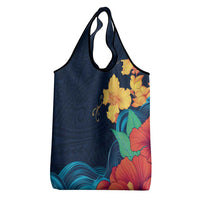 Polynesian Hibiscus Flower Waves Pattern Grocery Bag LT9 - Polynesian Pride