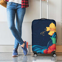 Polynesian Hibiscus Flower Waves Pattern Luggage Cover LT9 - Polynesian Pride
