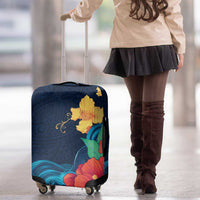 Polynesian Hibiscus Flower Waves Pattern Luggage Cover LT9 - Polynesian Pride