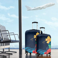 Polynesian Hibiscus Flower Waves Pattern Luggage Cover LT9 - Polynesian Pride