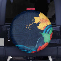 Polynesian Hibiscus Flower Waves Pattern Spare Tire Cover LT9 - Polynesian Pride