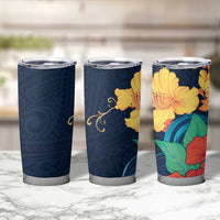 Polynesian Hibiscus Flower Waves Pattern Tumbler Cup LT9 - Polynesian Pride