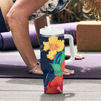 Polynesian Hibiscus Flower Waves Pattern Tumbler With Handle LT9 - Polynesian Pride