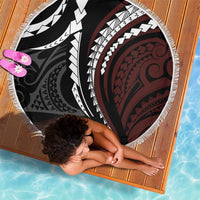 Polynesian Oxblood Line Art Tribal Tattoo Beach Blanket LT9 - Polynesian Pride