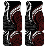 Polynesian Oxblood Line Art Tribal Tattoo Car Mats LT9 - Polynesian Pride