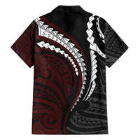 Polynesian Oxblood Line Art Tribal Tattoo Hawaiian Shirt LT9 - Polynesian Pride