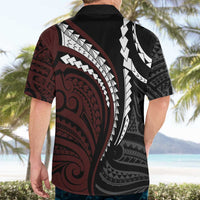 Polynesian Oxblood Line Art Tribal Tattoo Hawaiian Shirt LT9 - Polynesian Pride