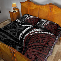 Polynesian Oxblood Line Art Tribal Tattoo Quilt Bed Set LT9 - Polynesian Pride