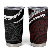 Polynesian Oxblood Line Art Tribal Tattoo Tumbler Cup LT9 Beige - Polynesian Pride