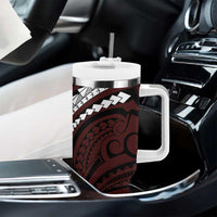 Polynesian Oxblood Line Art Tribal Tattoo Tumbler With Handle LT9 - Polynesian Pride