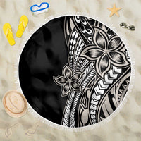 Polynesian Plumeria Floral Tattoo Pattern Beach Blanket Beige Style LT9 One Size 150cm Beige - Polynesian Pride