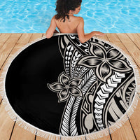 Polynesian Plumeria Floral Tattoo Pattern Beach Blanket Beige Style LT9 - Polynesian Pride