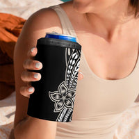 Polynesian Plumeria Floral Tattoo Pattern 4 in 1 Can Cooler Tumbler Beige Style LT9 - Polynesian Pride