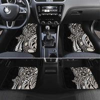 Polynesian Plumeria Floral Tattoo Pattern Car Mats Beige Style LT9 Set 4pcs Beige - Polynesian Pride