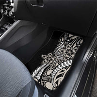 Polynesian Plumeria Floral Tattoo Pattern Car Mats Beige Style LT9 - Polynesian Pride
