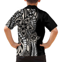 Polynesian Plumeria Floral Tattoo Pattern Family Matching Puletasi and Hawaiian Shirt Beige Style LT9 - Polynesian Pride