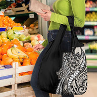 Polynesian Plumeria Floral Tattoo Pattern Grocery Bag Beige Style LT9 - Polynesian Pride