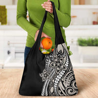 Polynesian Plumeria Floral Tattoo Pattern Grocery Bag Beige Style LT9 - Polynesian Pride