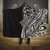 Polynesian Plumeria Floral Tattoo Pattern Hooded Blanket Beige Style LT9 - Polynesian Pride
