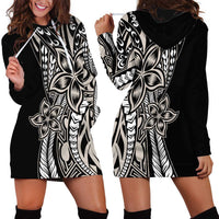 Polynesian Plumeria Floral Tattoo Pattern Hoodie Dress Beige Style LT9 - Polynesian Pride