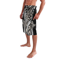 Polynesian Plumeria Floral Tattoo Pattern Lavalava Beige Style LT9 - Polynesian Pride