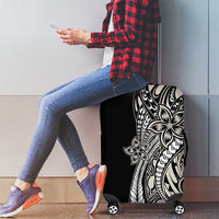 Polynesian Plumeria Floral Tattoo Pattern Luggage Cover Beige Style