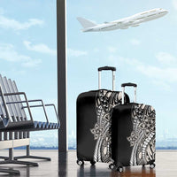 Polynesian Plumeria Floral Tattoo Pattern Luggage Cover Beige Style