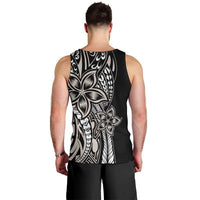 Polynesian Plumeria Floral Tattoo Pattern Men Tank Top Beige Style LT9 - Polynesian Pride
