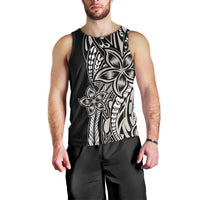 Polynesian Plumeria Floral Tattoo Pattern Men Tank Top Beige Style LT9 - Polynesian Pride