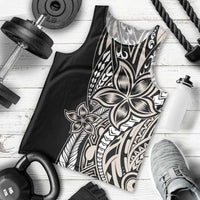 Polynesian Plumeria Floral Tattoo Pattern Men Tank Top Beige Style LT9 - Polynesian Pride