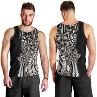 Polynesian Plumeria Floral Tattoo Pattern Men Tank Top Beige Style LT9 - Polynesian Pride