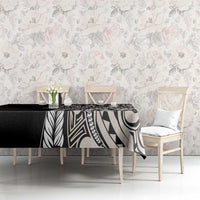 Polynesian Plumeria Floral Tattoo Pattern Tablecloth Beige Style LT9 - Polynesian Pride