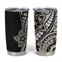 Polynesian Plumeria Floral Tattoo Pattern Tumbler Cup Beige Style LT9 Beige - Polynesian Pride