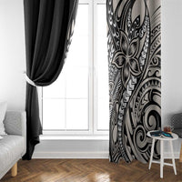 Polynesian Plumeria Floral Tattoo Pattern Window Curtain Beige Style LT9 - Polynesian Pride