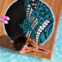 Polynesian Plumeria Floral Tattoo Pattern Beach Blanket Blue Style LT9 - Polynesian Pride