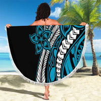 Polynesian Plumeria Floral Tattoo Pattern Beach Blanket Blue Style LT9 - Polynesian Pride