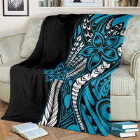 Polynesian Plumeria Floral Tattoo Pattern Blanket Blue Style LT9 - Polynesian Pride