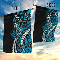 Polynesian Plumeria Floral Tattoo Pattern Garden Flag Blue Style LT9 - Polynesian Pride