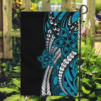 Polynesian Plumeria Floral Tattoo Pattern Garden Flag Blue Style LT9 Garden Flag Blue - Polynesian Pride