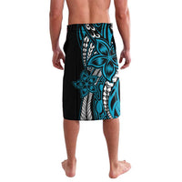 Polynesian Plumeria Floral Tattoo Pattern Lavalava Blue Style LT9 - Polynesian Pride