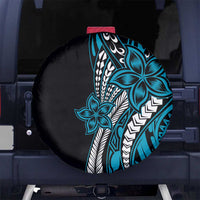 Polynesian Plumeria Floral Tattoo Pattern Spare Tire Cover Blue Style LT9 - Polynesian Pride