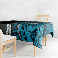 Polynesian Plumeria Floral Tattoo Pattern Tablecloth Blue Style LT9 - Polynesian Pride