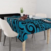 Polynesian Plumeria Floral Tattoo Pattern Tablecloth Blue Style LT9 - Polynesian Pride