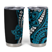 Polynesian Plumeria Floral Tattoo Pattern Tumbler Cup Blue Style LT9 Blue - Polynesian Pride