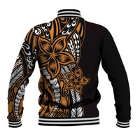 Polynesian Plumeria Floral Tattoo Pattern Baseball Jacket Gold Style LT9 - Polynesian Pride