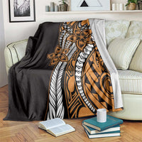 Polynesian Plumeria Floral Tattoo Pattern Blanket Gold Style LT9 Gold - Polynesian Pride