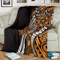 Polynesian Plumeria Floral Tattoo Pattern Blanket Gold Style LT9 - Polynesian Pride