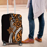 Polynesian Plumeria Floral Tattoo Pattern Luggage Cover Gold Style