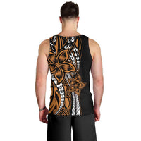 Polynesian Plumeria Floral Tattoo Pattern Men Tank Top Gold Style LT9 - Polynesian Pride